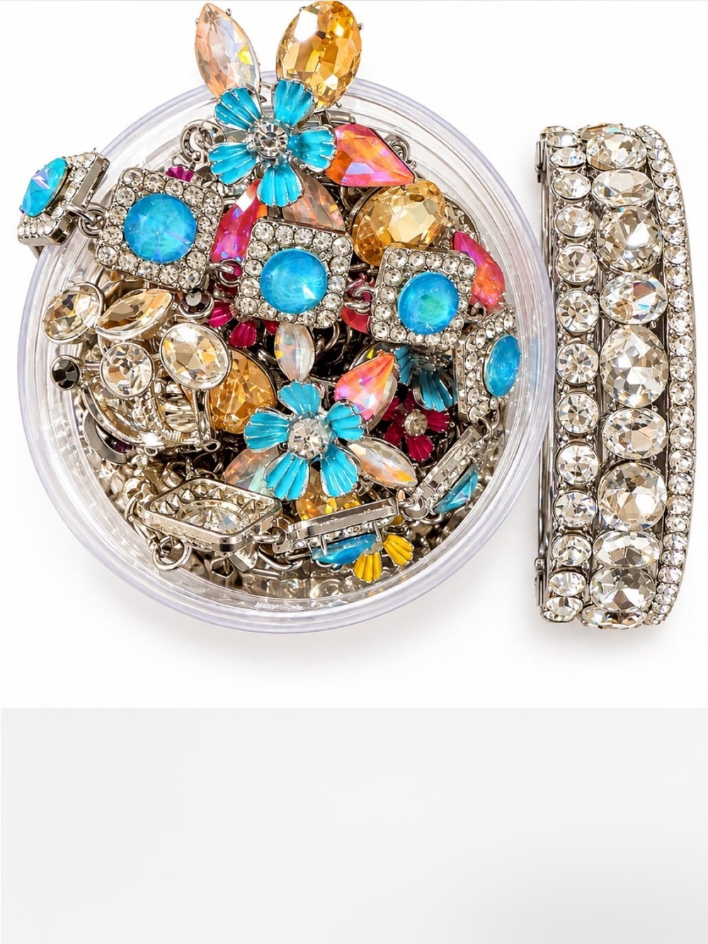 Beautiful Silver Tone Jewelry Jar